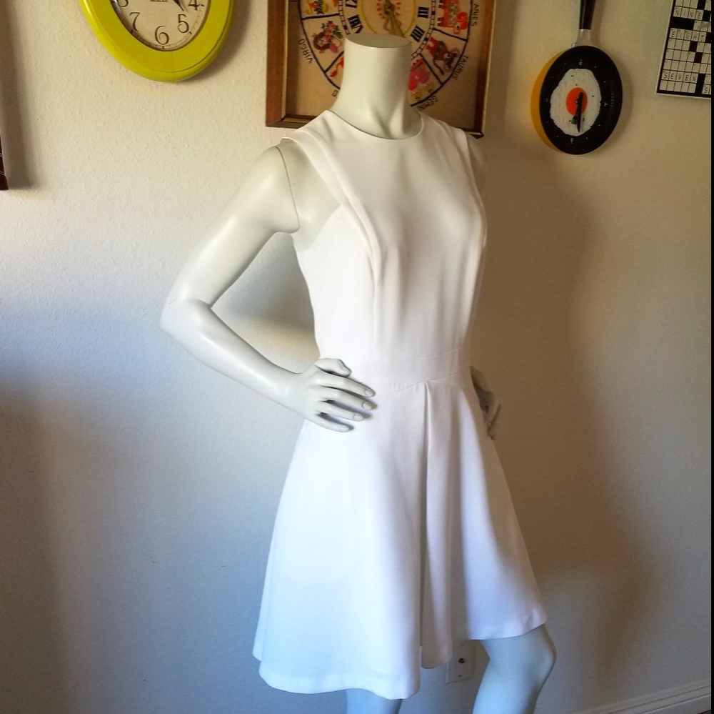 A|X Armani Exchange White Fit & Flare Dress Size 6 Bridal Shower Wedding